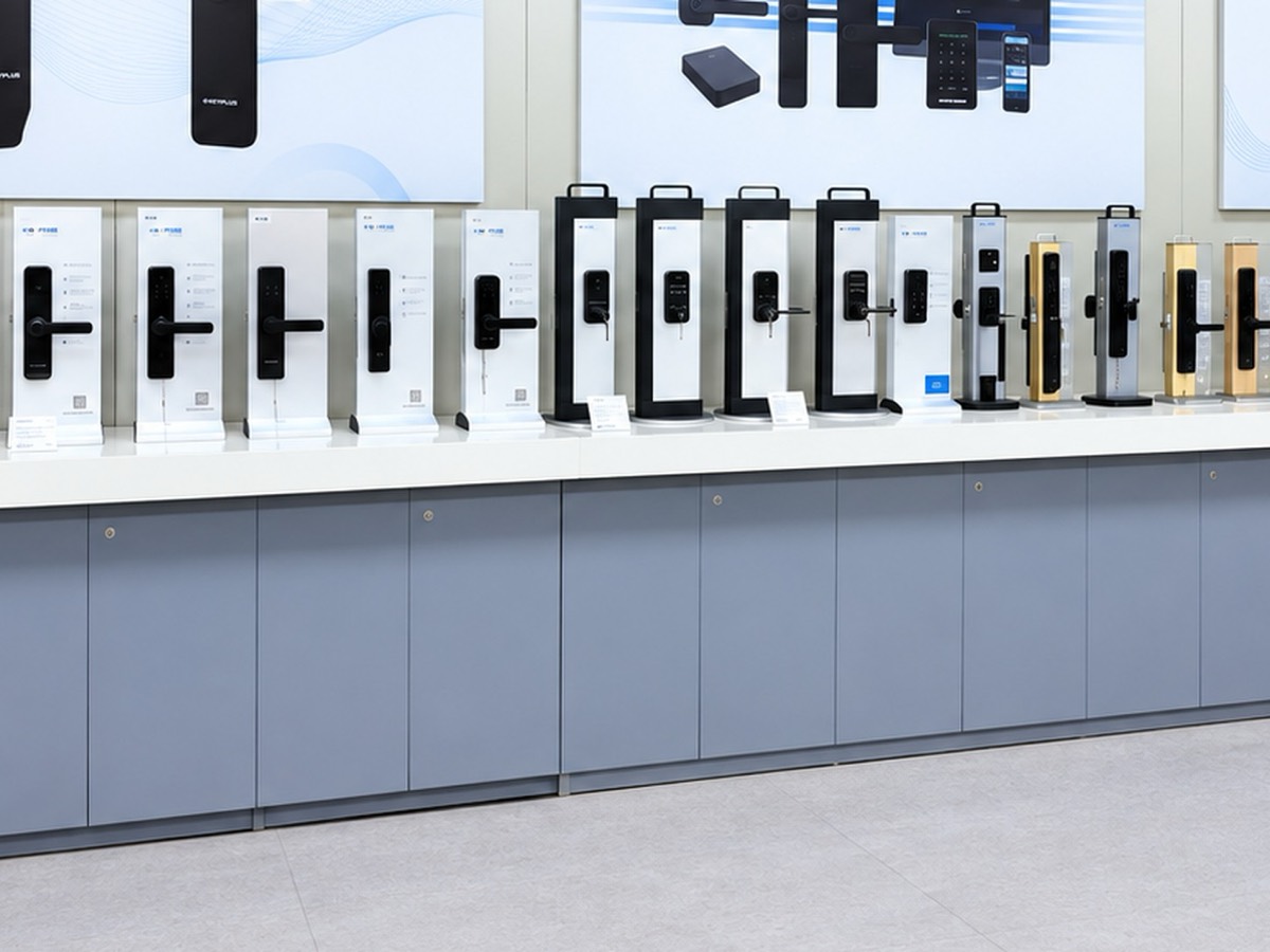 smart door lock product showroom for distributors and importers